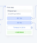 Hinzufügen eines Blocks im Umnico-Chatbot-Skript