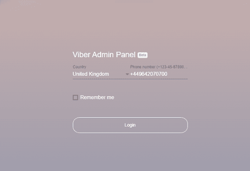 Viber admin panel