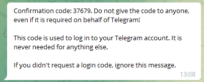 Telegram code