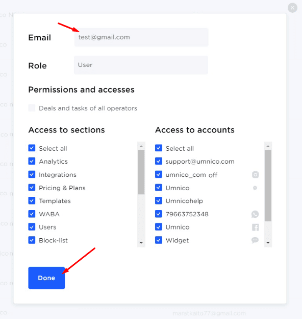 Permissions and accesses