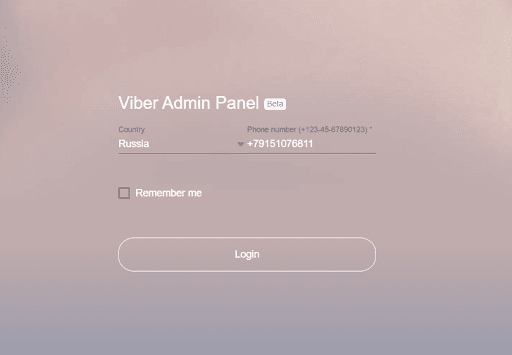 Viber admin panel