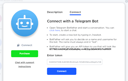 Telegram bot token