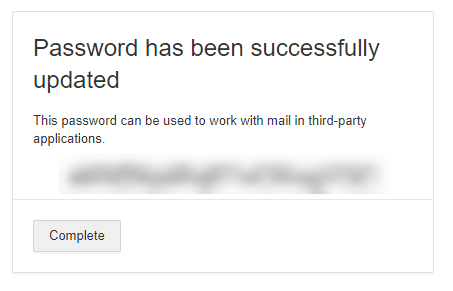 Password updated