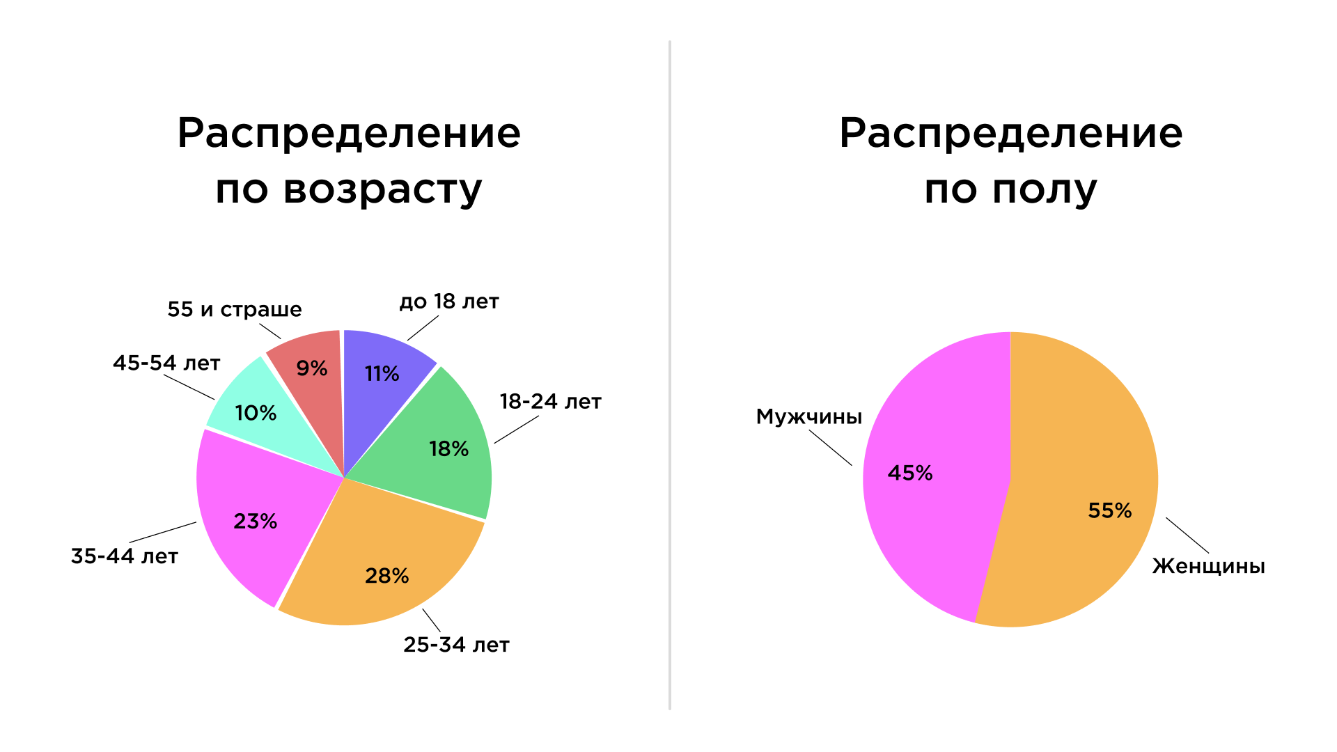 Демографические данные аудитории пользователей VK