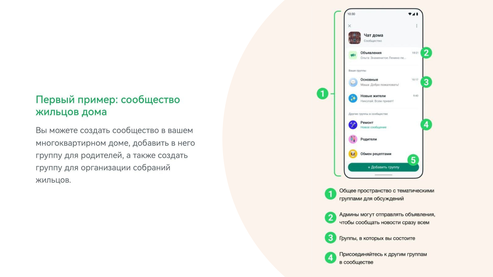 Пример сообщества в WhatsApp