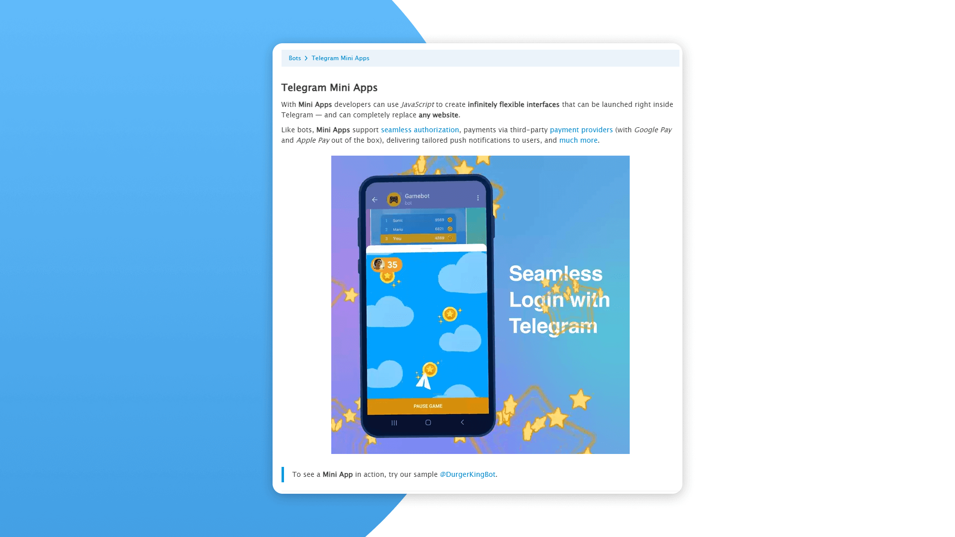 Официальная документация Telegram по работе с мини-приложениями