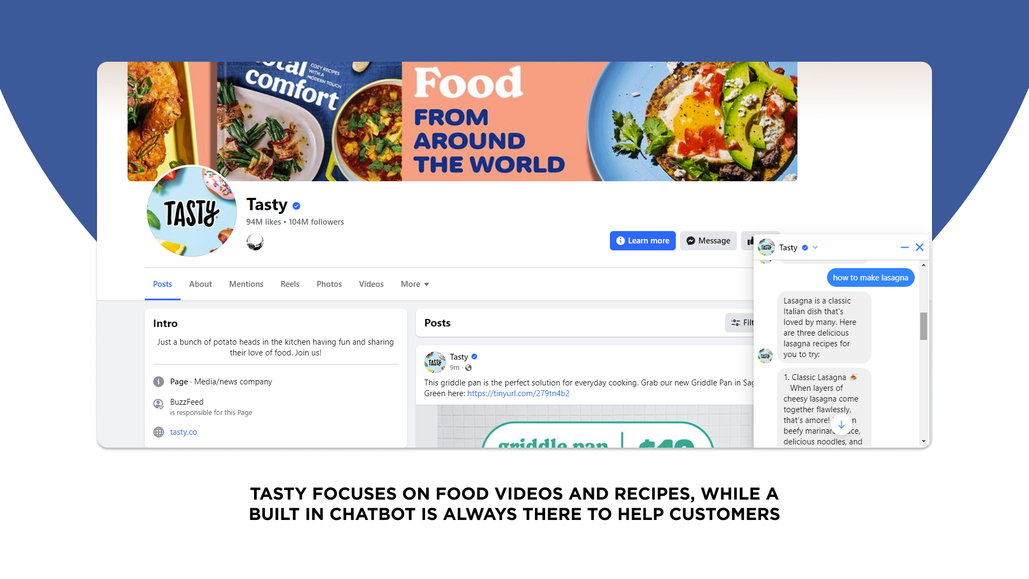 Tasty using Facebook CRM