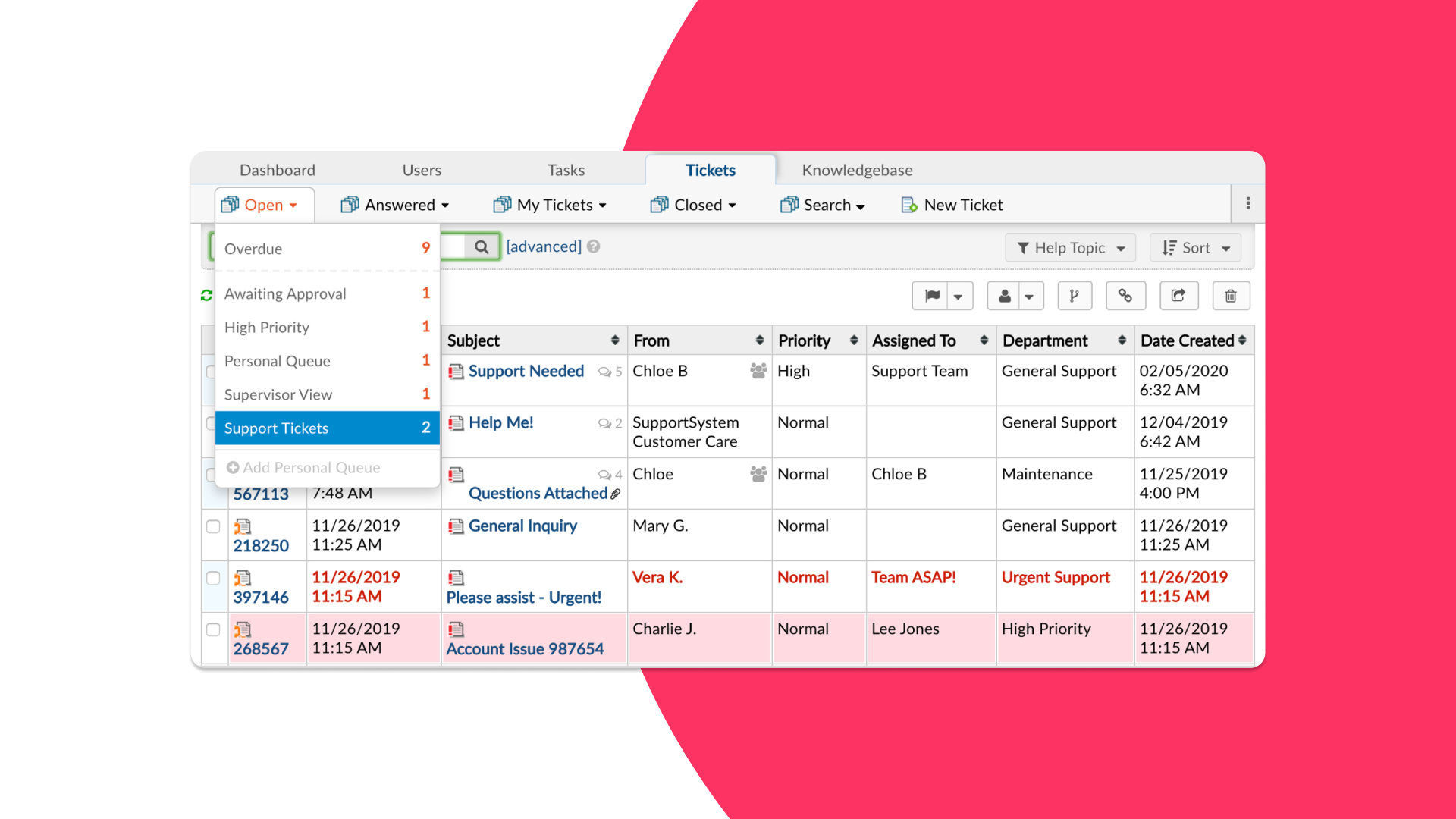 osTicket Help desk software